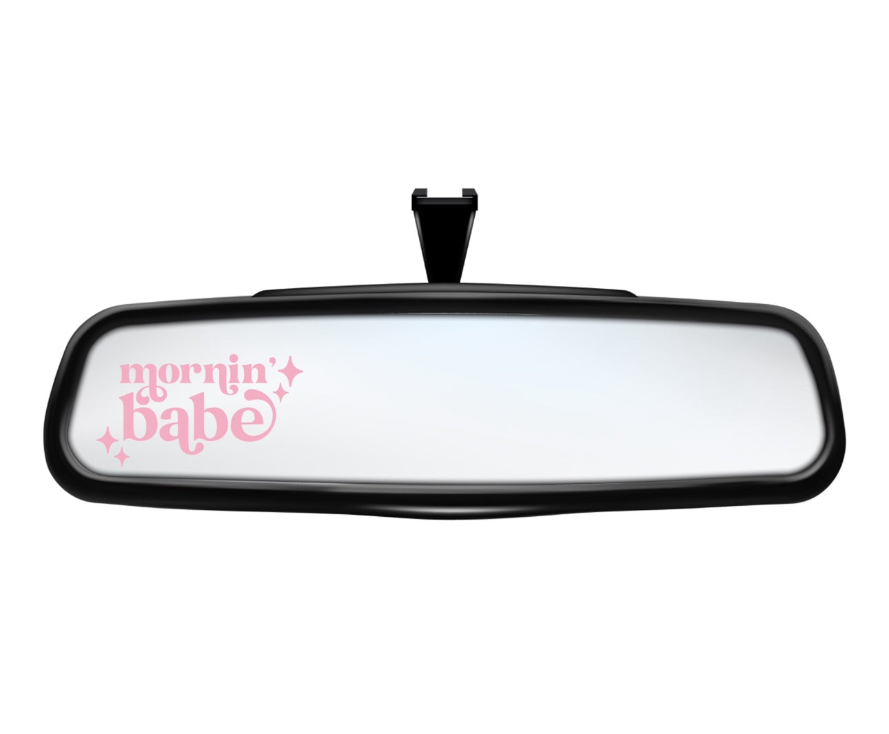 Mornin’ babe rear view mirror decal