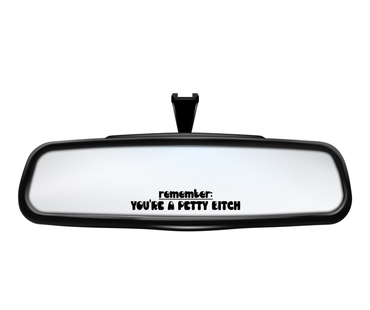 Petty rear view mirror decal