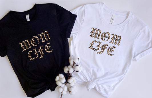 MOM LIFE leopard tshirt