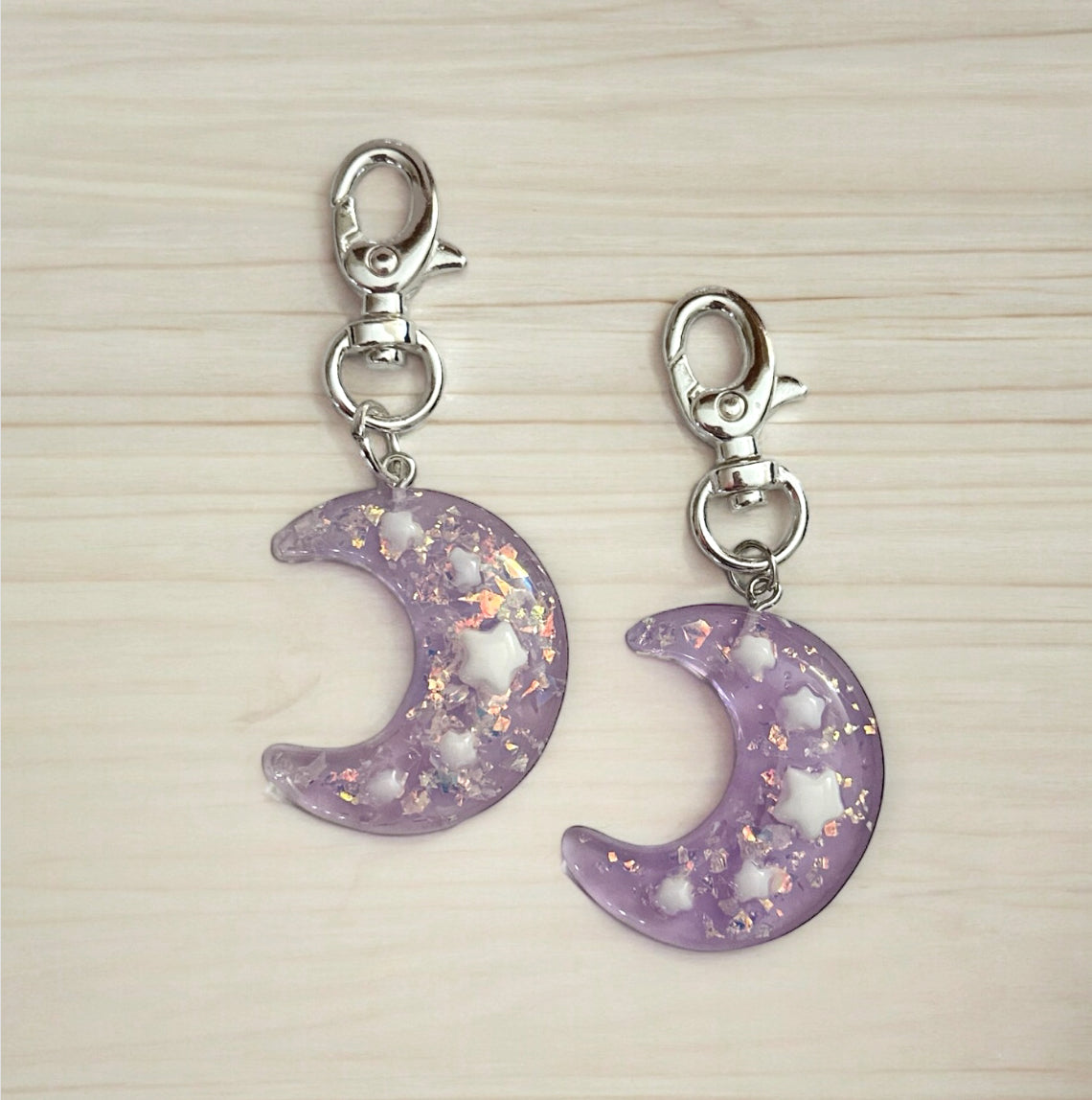 Purple moon boot charms