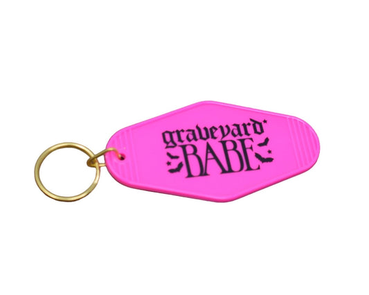 Graveyard Babe motel keychain