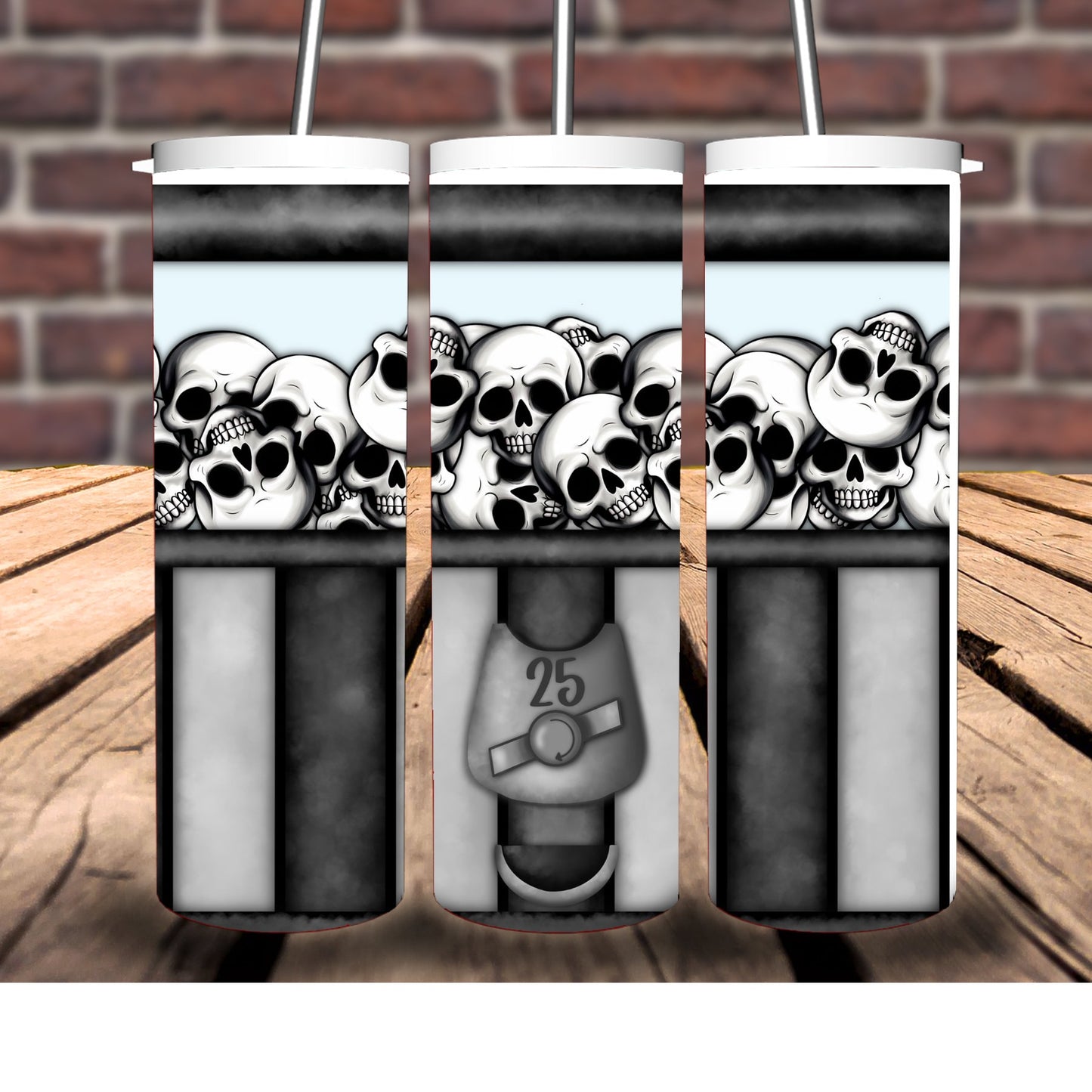 Skeleton vending machine tumbler