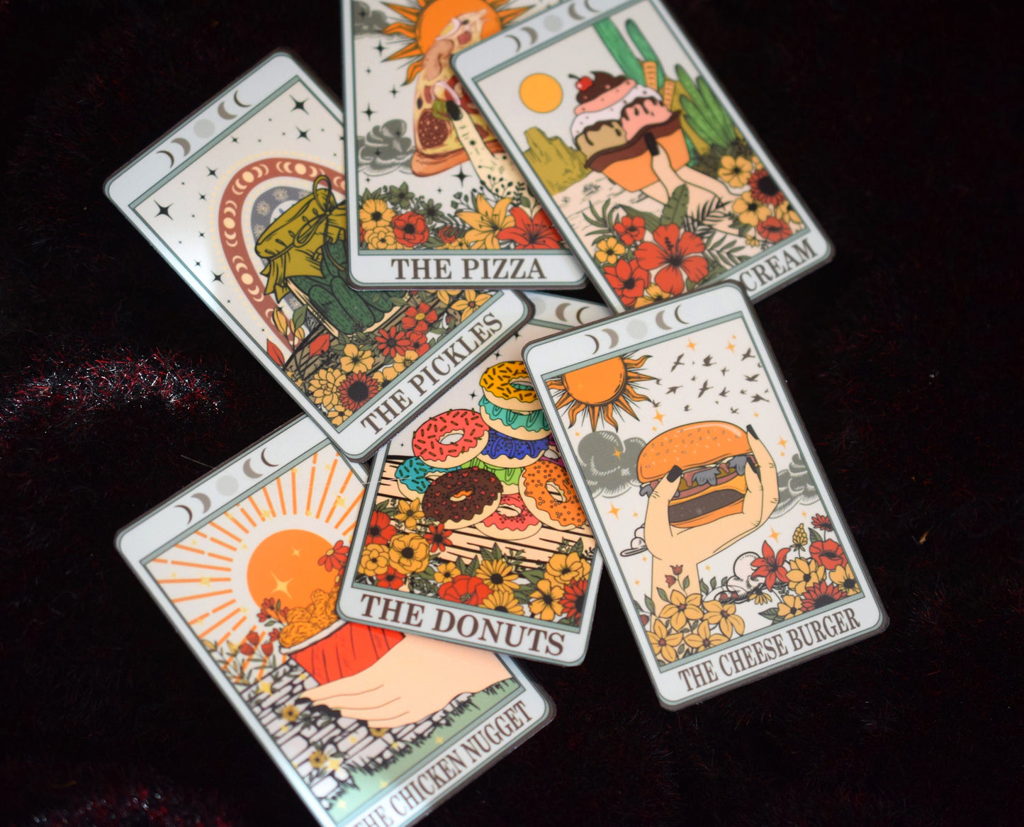 Funny food  tarot card waterproof vinyl stickers