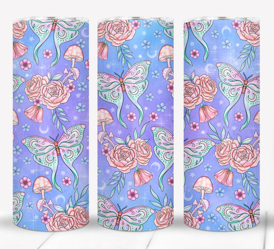 Butterflies and roses tumbler