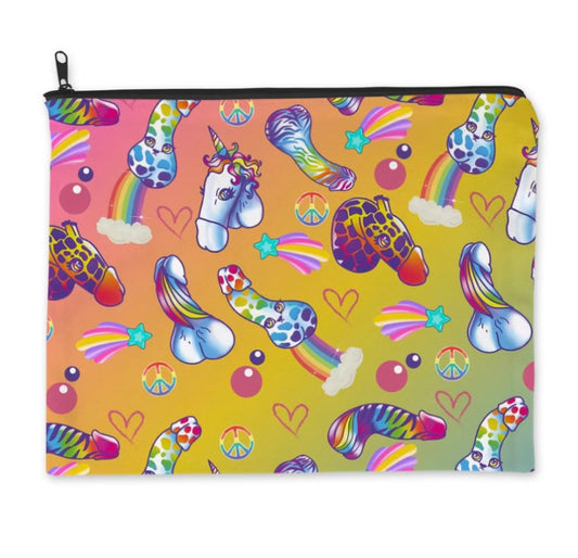 Rainbow 90s penis cosmetic bag