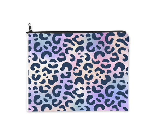 Pastel leopard cosmetic bag