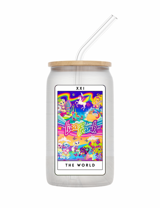 The world tarot glass can