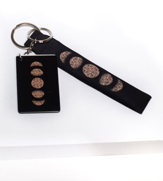 Cheetah moon keychain wristlet bundle